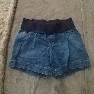 Maternity jean shorts.